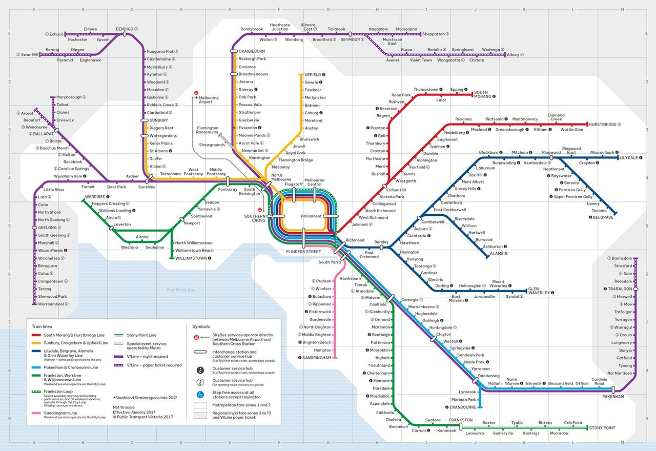 Map of the Melbourne Metro